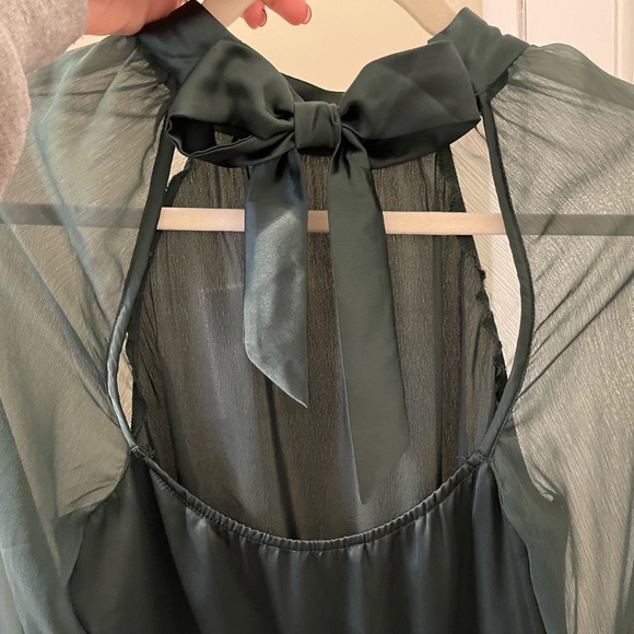 Abercrombie Long Sleeve High Neck Dark Green Body Suit - Size S - Picture 6 of 7